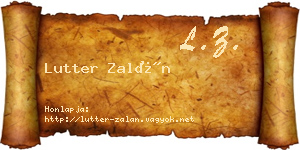 Lutter Zalán névjegykártya