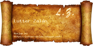 Lutter Zalán névjegykártya